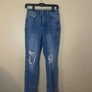 Hollister Classic Blue Ripped Skinny Jeans
